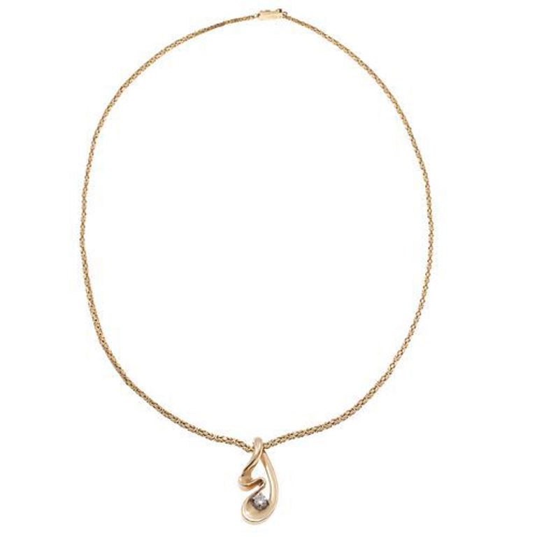 14k yellow gold diamond necklace