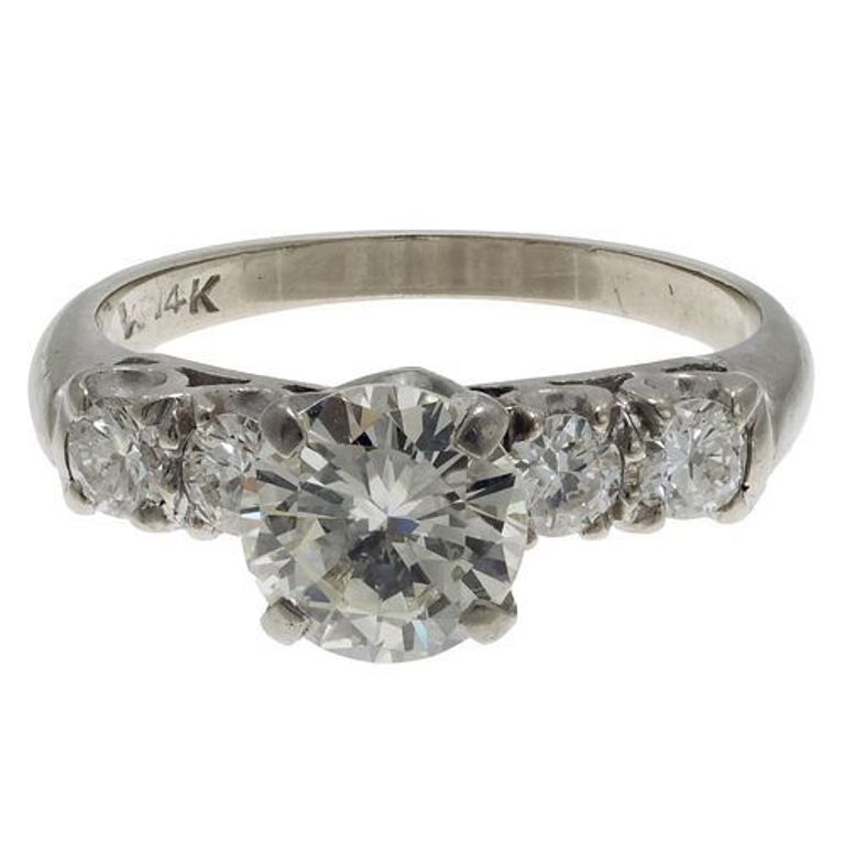 14k white gold diamond ring