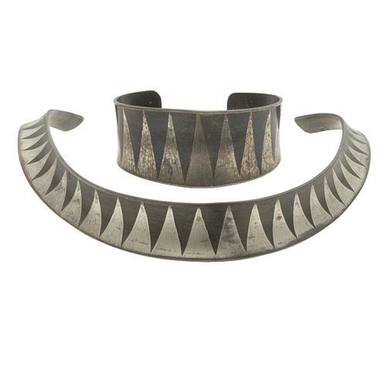Jorgen Jensen modernist pewter jewelry suite