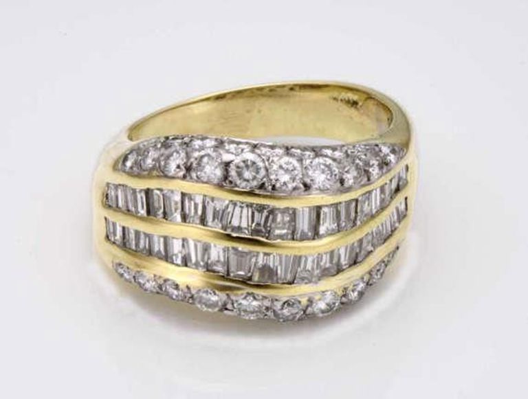Estate Designer M. Rotkel Diamond 18K Yellow Gold Ring
