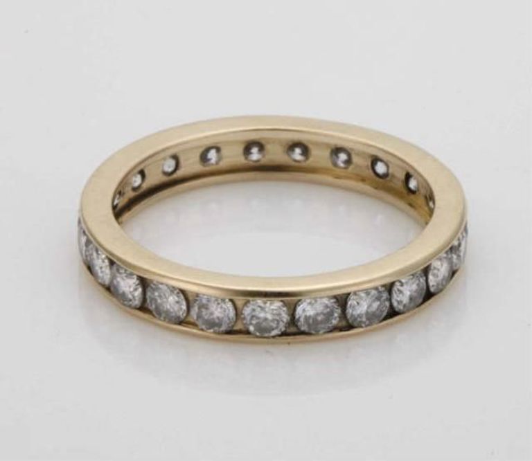14K Yellow Gold Diamond Eternity Band Ring