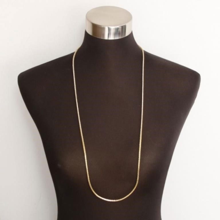 18K Yellow Gold Straight Line Diamond Necklace