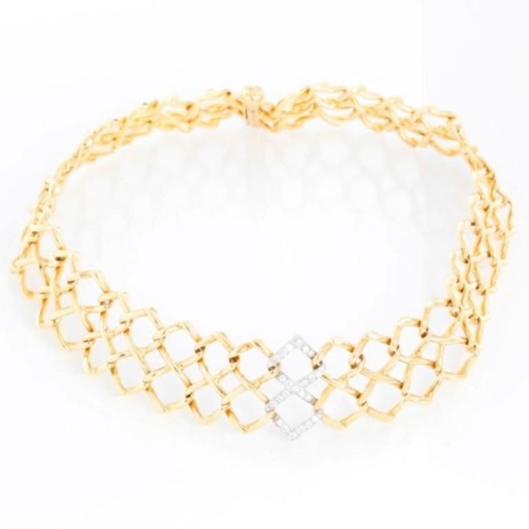 Paloma Picasso for Tiffany & Co. Vintage Diamond and Gold Necklace