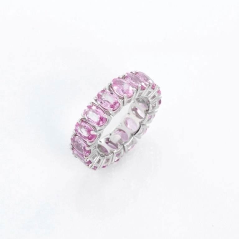 18K White Gold Pink Sapphire Eternity Band
