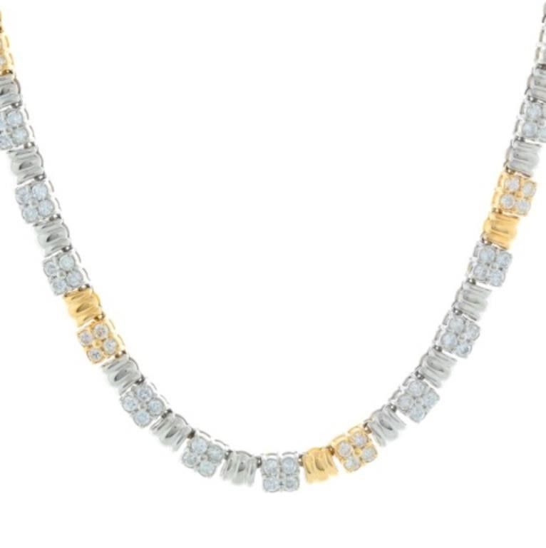 Platinum and Yellow Gold Diamond Necklace