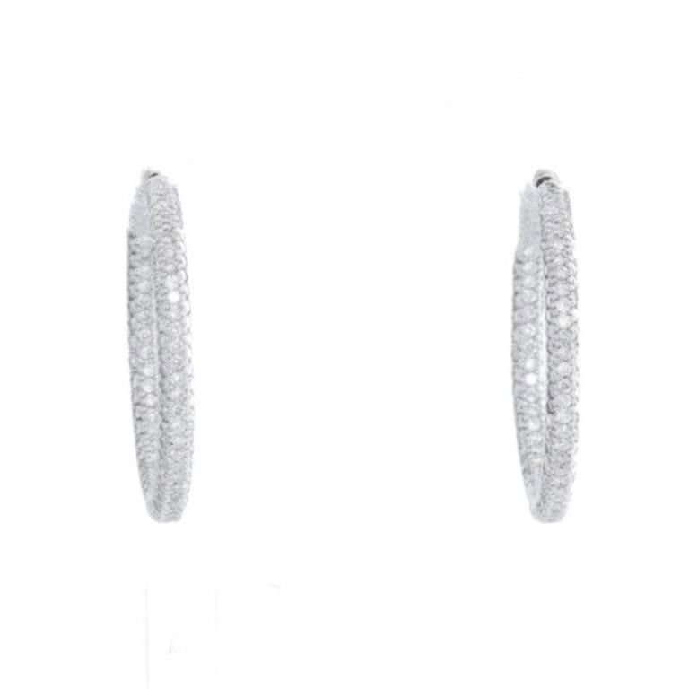 18k White Gold Inside-Out Hoops Earrings