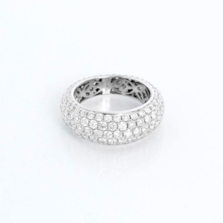 Odelia 14K White Gold 5 Row Diamond Band