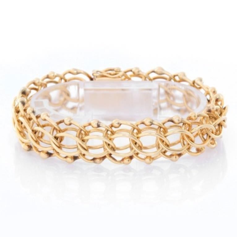 14K Yellow Gold Three Link Bracelet