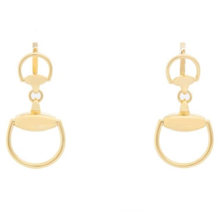14K Yellow Gold Equestrian Earrings