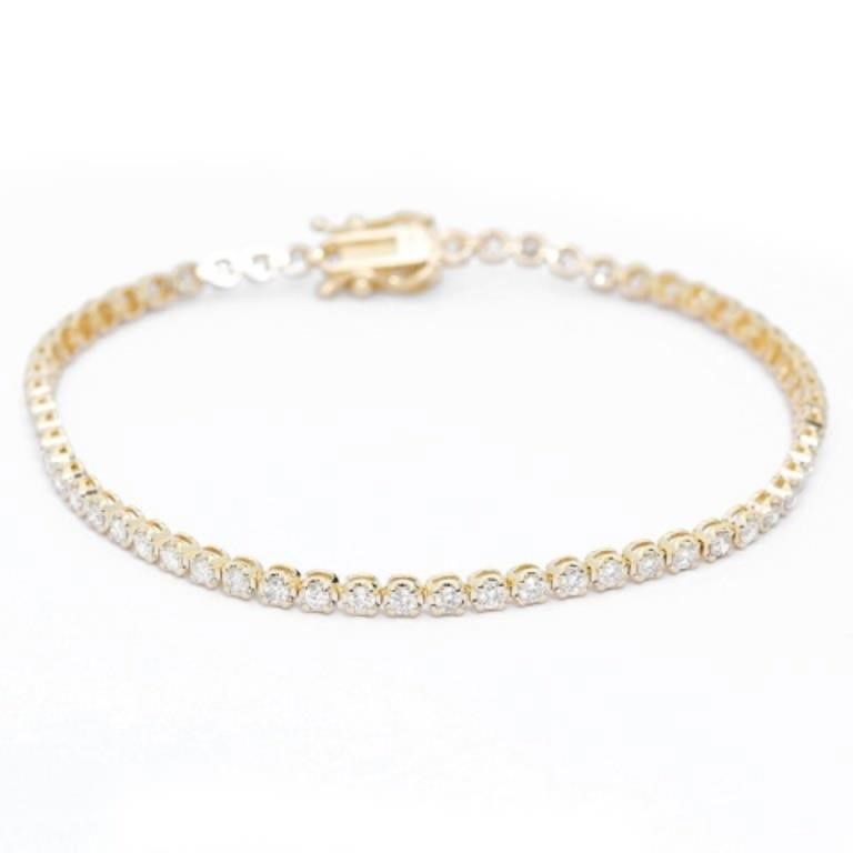 14k Yellow Gold 1.56 ct. Diamond Tennis Bracelet