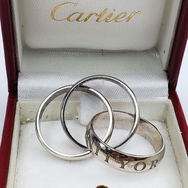 Cartier 18k white gold "Trinity" ring