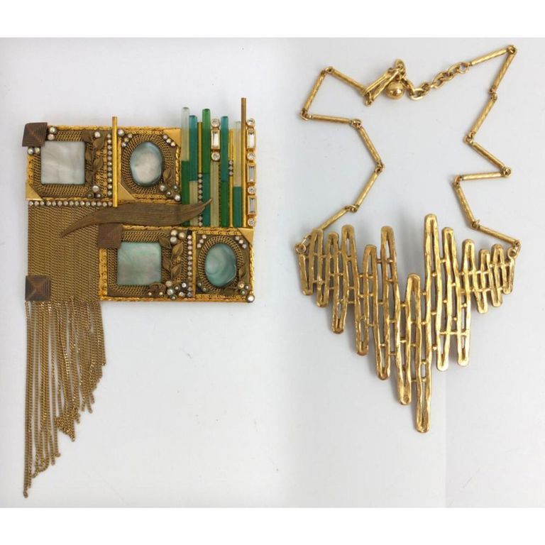 2 Mid Century Modern costume jewelry items