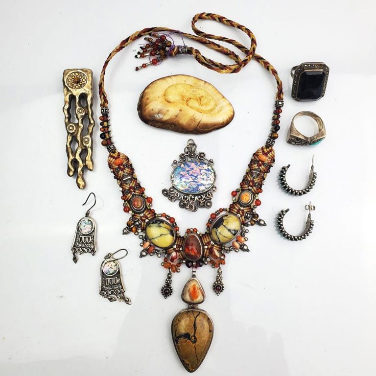 Sterling silver and gemstone jewelry lot