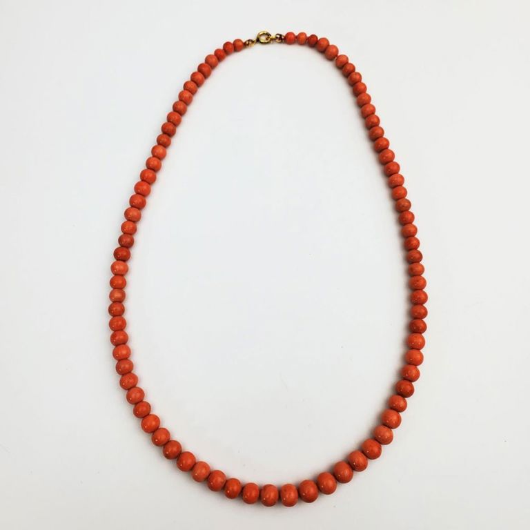Coral beaded necklace