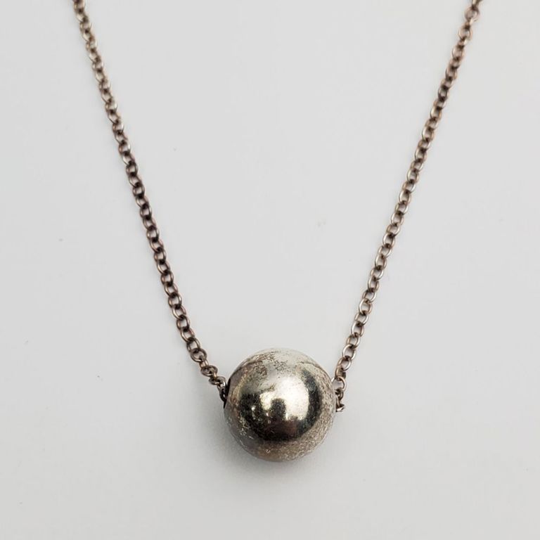 Tiffany & Co. sterling silver large ball necklace