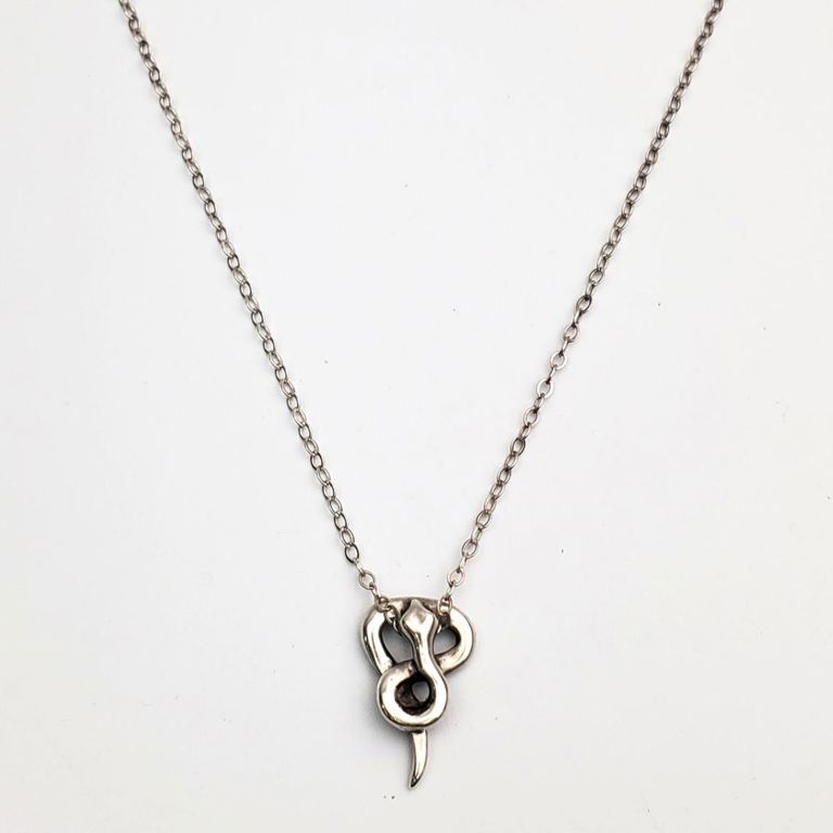 Vintage Tiffany & Co. sterling silver zodiac snake pendant necklace