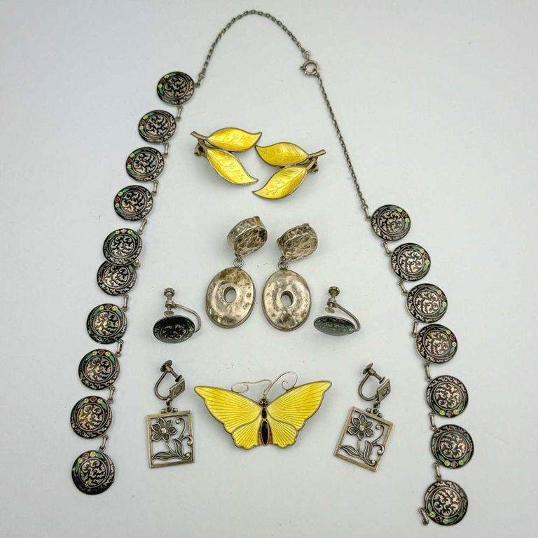 Group lot of unusual sterling silver jewelry