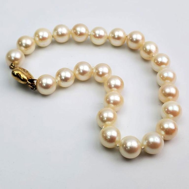 14k gold and pearls bracelet