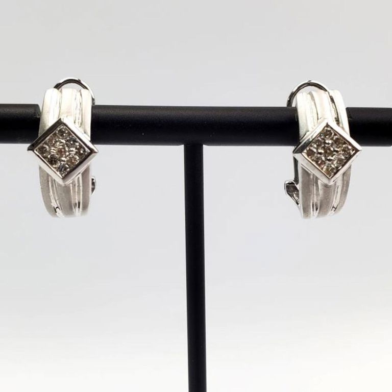 14k white gold and diamond earrings
