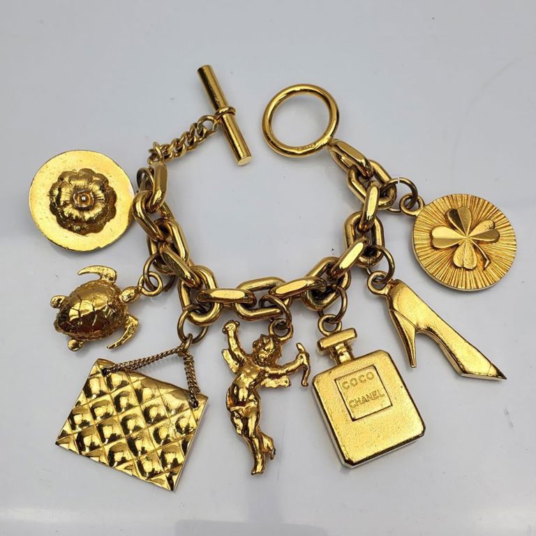 Chanel France vintage charm bracelet with various charms