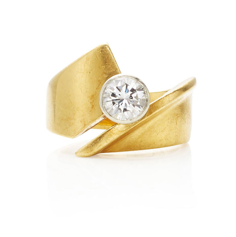 18k bi-color gold and diamond ring