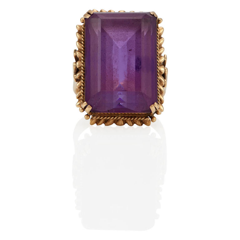 14k gold and amethyst ring