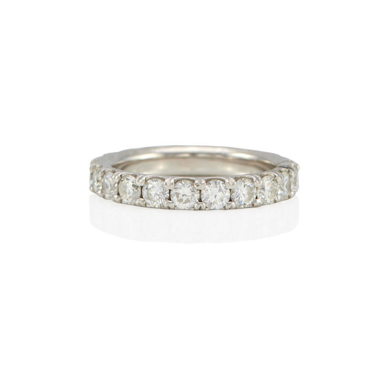 Platinum and diamond eternity band ring