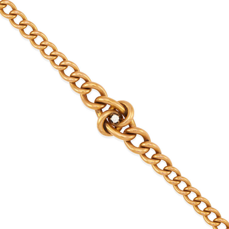 Antique 18k gold and diamond link bracelet