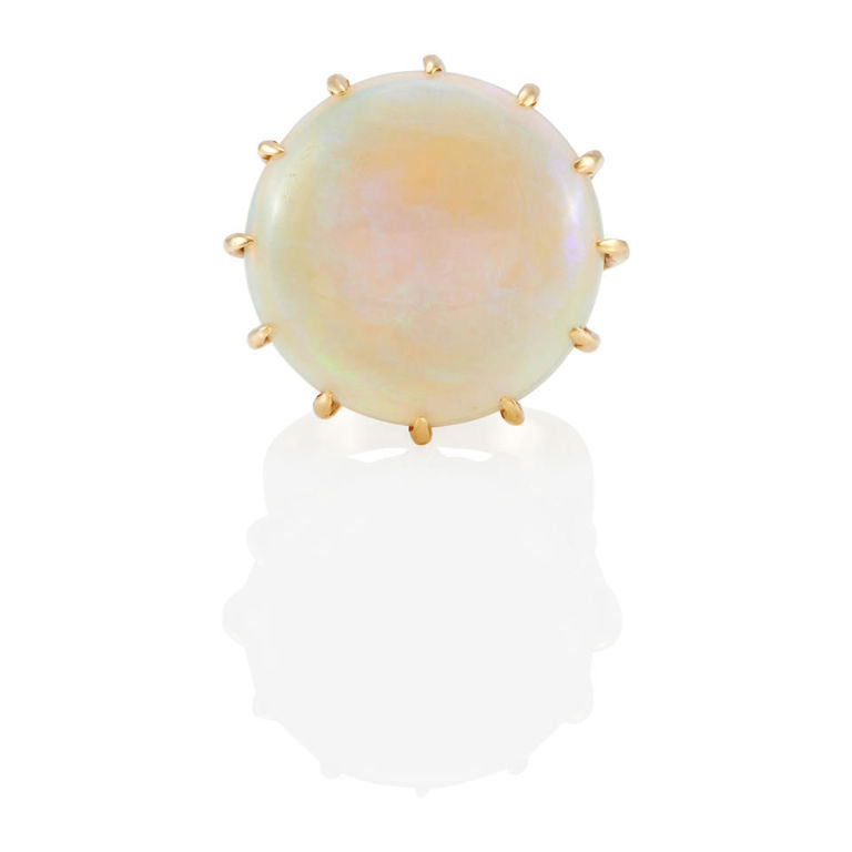 14k gold and opal solitaire ring