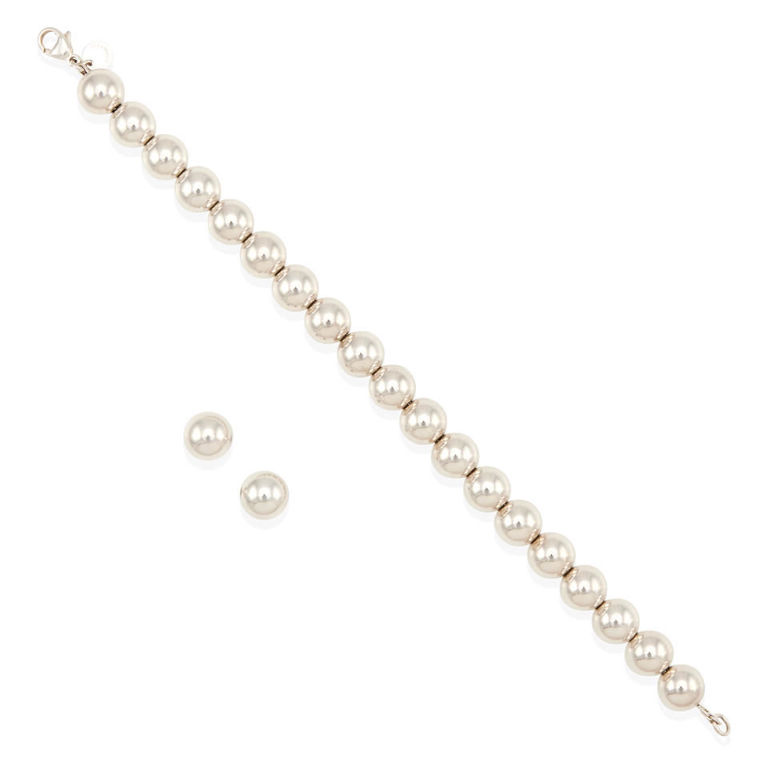 Tiffany & Co.: silver bracelet and stud earrings
