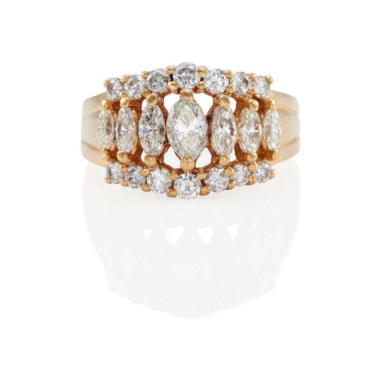 14k gold and diamond ring