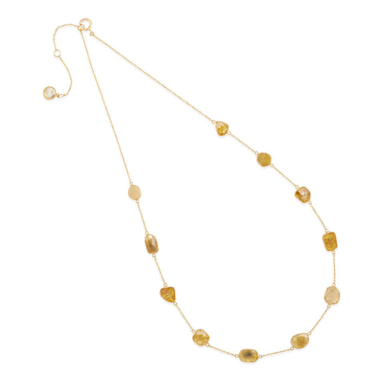 18k gold and colored diamond necklace