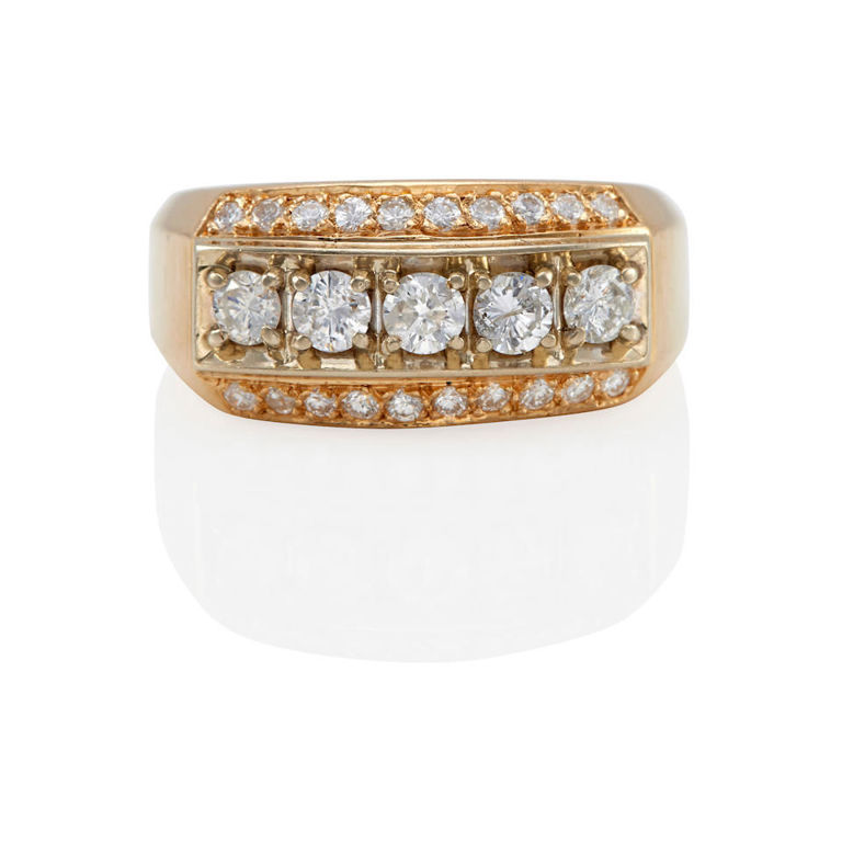 14k gold and diamond ring