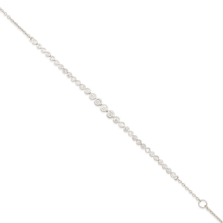 14k white gold and diamond bracelet
