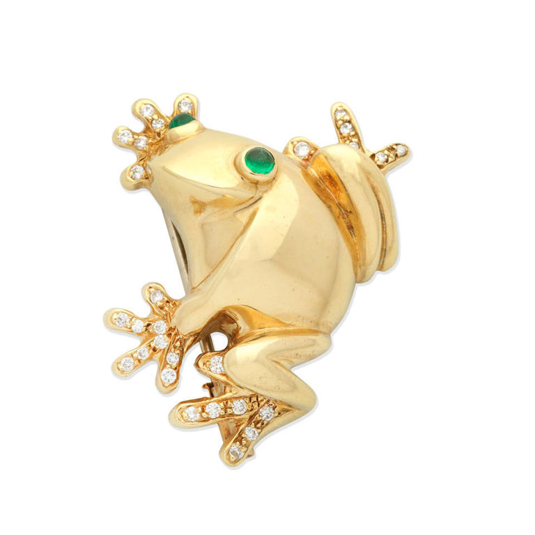 David Morris: Gem-set frog brooch