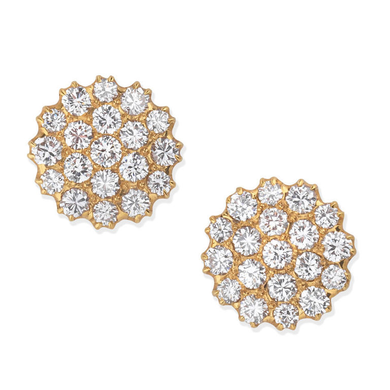 Diamond cluster earrings