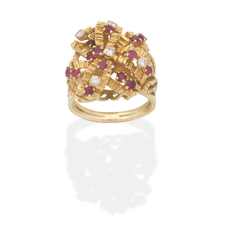 Ruby and diamond dress ring