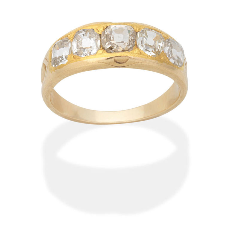 Diamond five-stone ring