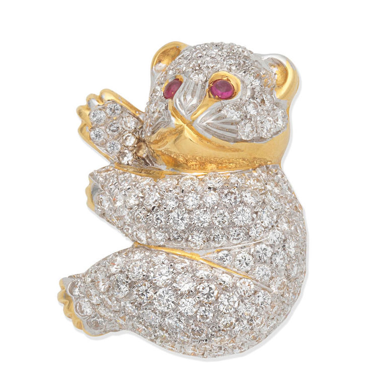 Gem-set koala brooch