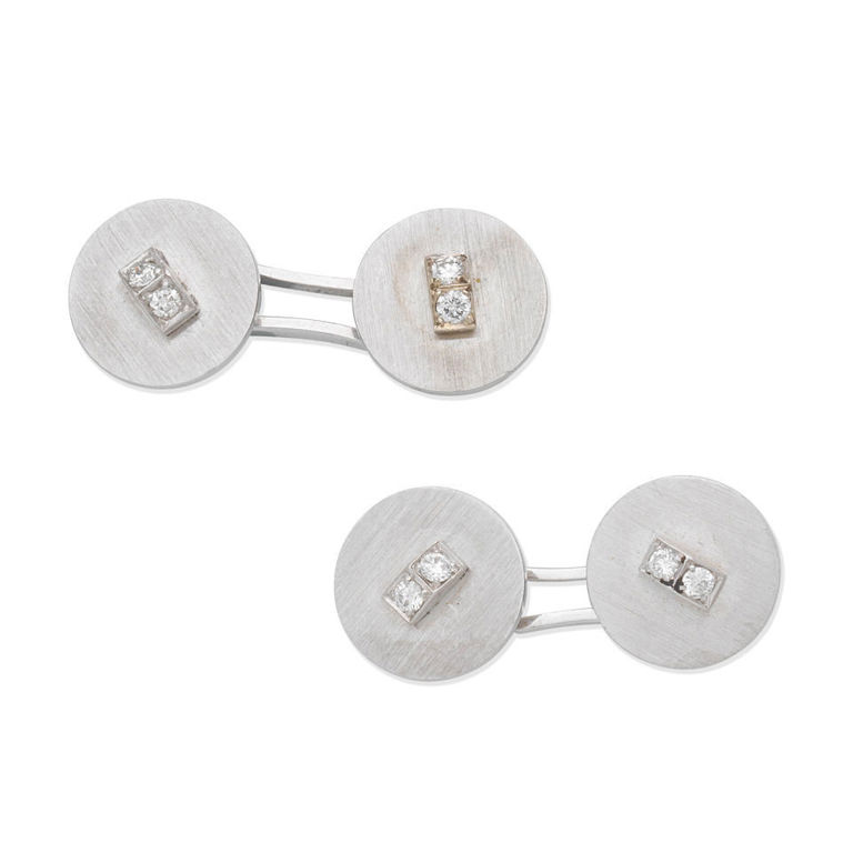 Diamond-set cufflinks