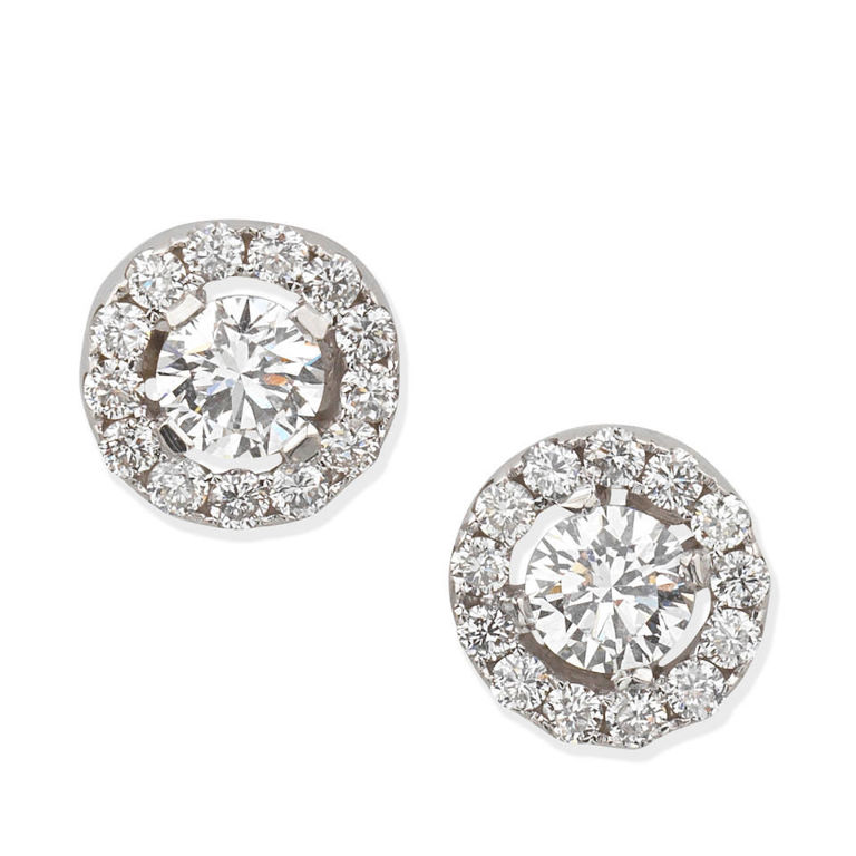 Diamond halo earrings