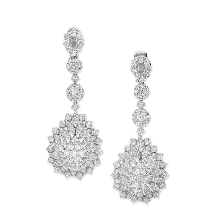 18k gold diamond pendant earrings