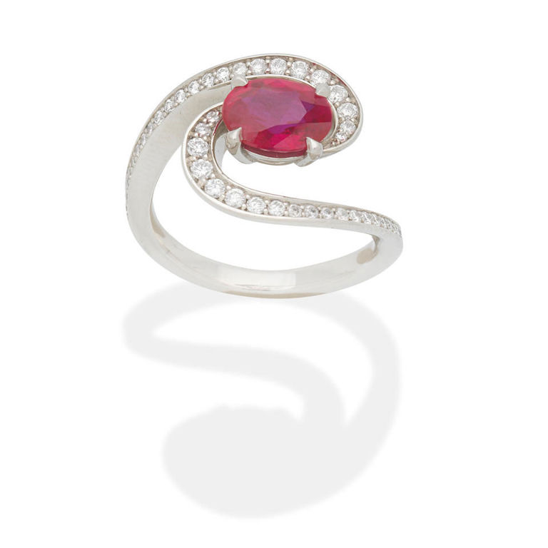 Ruby and diamond ring