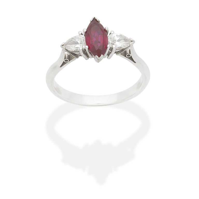 Ruby and diamond ring