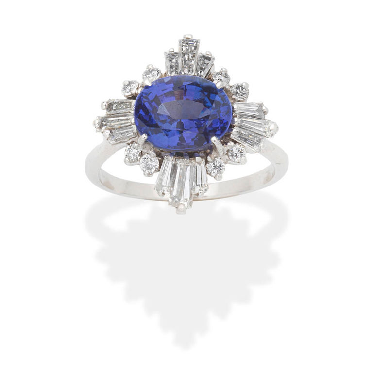 Tanzanite and diamond ring