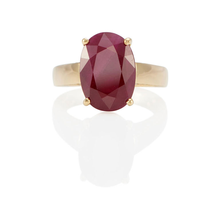 18k gold, ruby and diamond ring