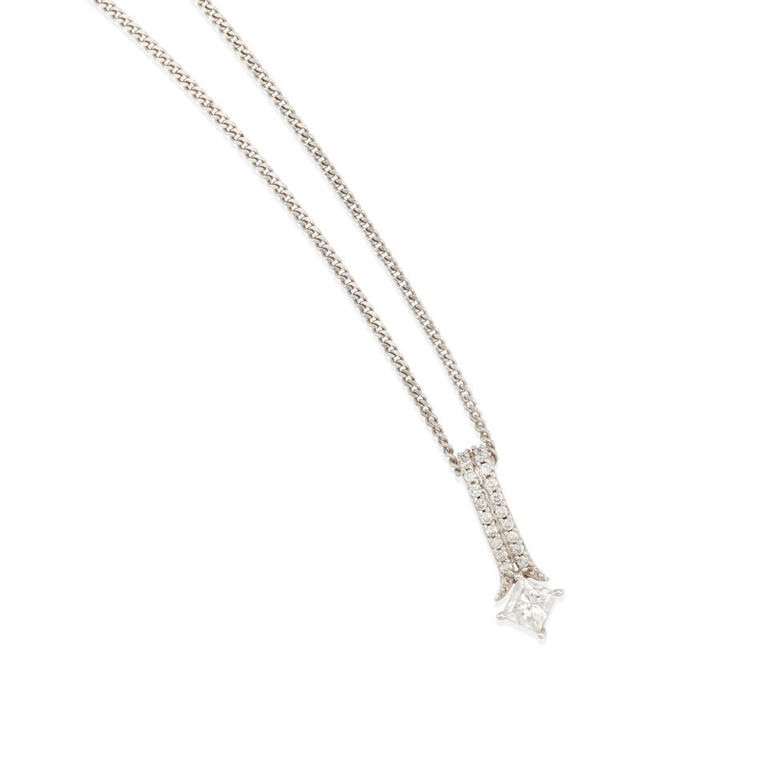 14k gold and diamond pendant necklace