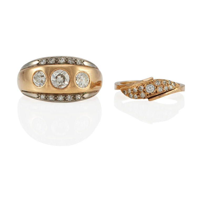 10k and 14k gold diamond rings