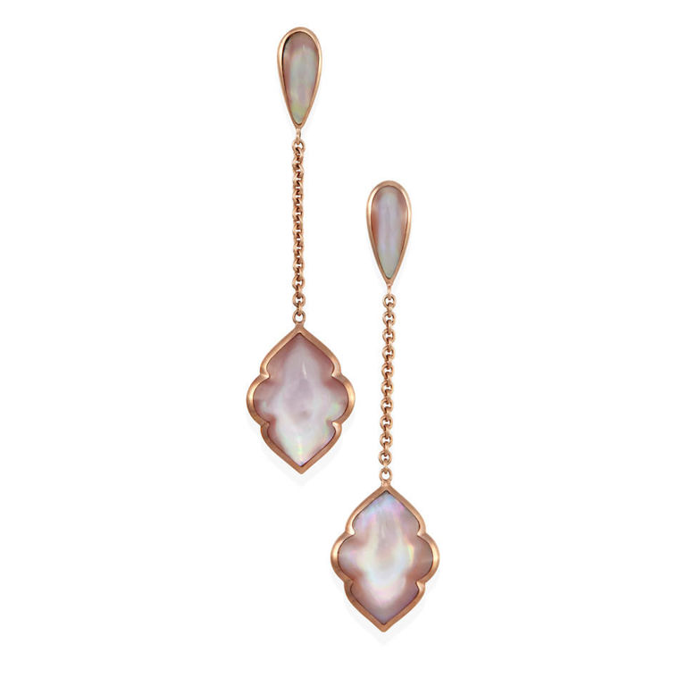Kabana: 14k gold and mother-of-pearl drop earrings
