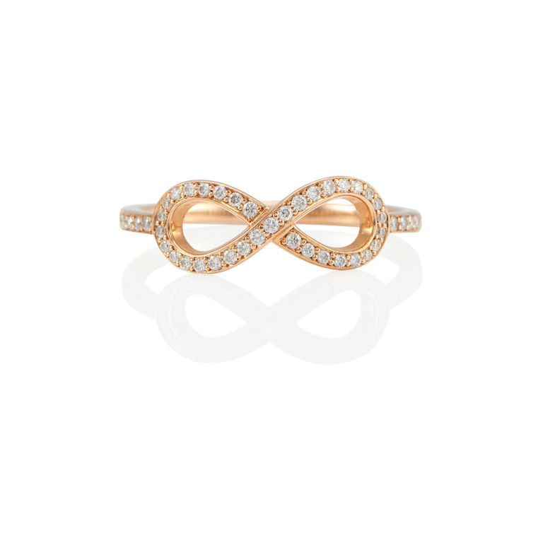 18k gold and diamond infinity ring
